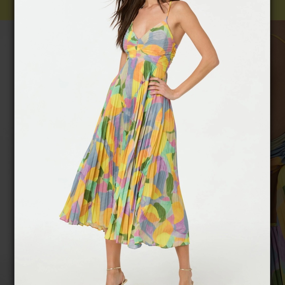 Astr The Label Blythe Floral Plisse Midi Dress